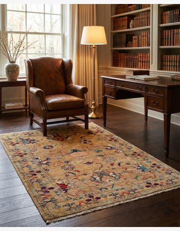 3' 5 x 5' Hand Knotted Ariana Ziegler Rug