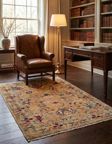 3' 5 x 5' Hand Knotted Ariana Ziegler Rug