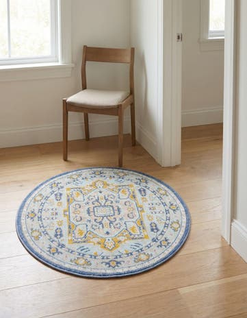 Sky blue Whitney Round Rug