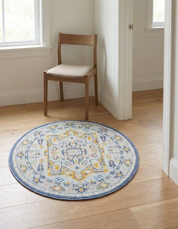Sky blue Whitney Round Rug