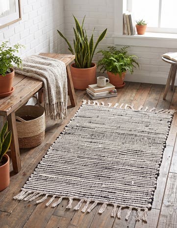 60cm x 95cm Hand Woven Chindi Jute Rug