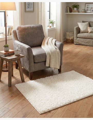 Snow White Comfort Solid Shag Rug