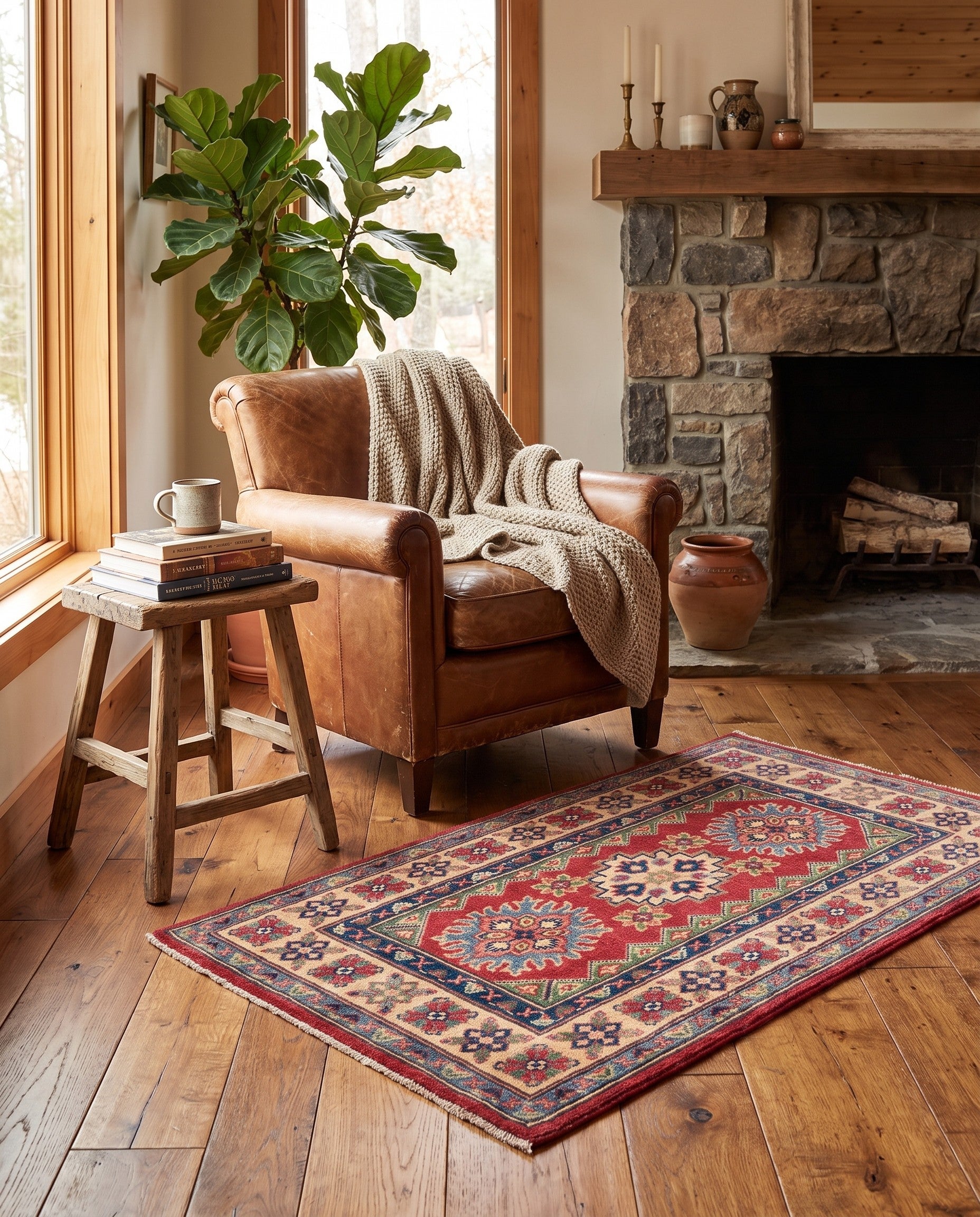 2' 7 x 4' 1 Hand Knotted Kazak Rug
