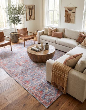 Antique Blue Washable Nostalgia Rug