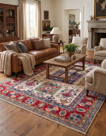 6' 11 x 9' 6 Hand Knotted Kazak Rug