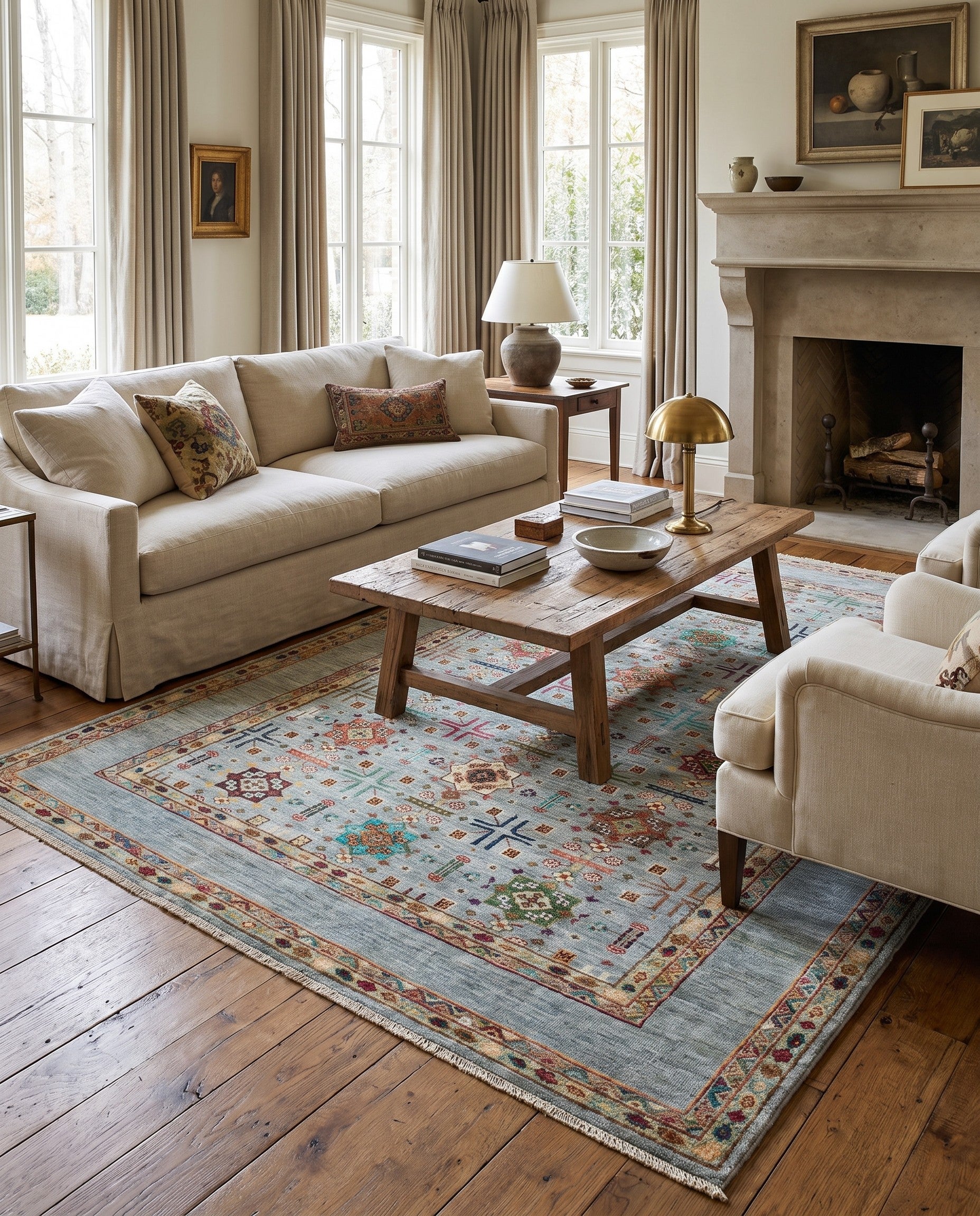 5' 9 x 8' 3 Hand Knotted Ariana Ziegler Rug