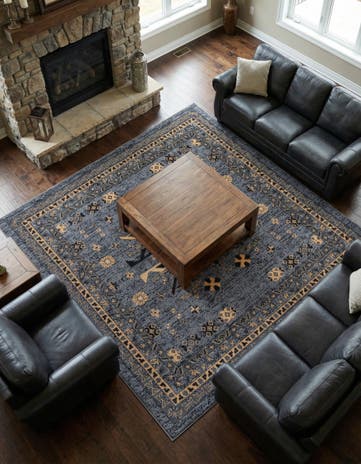 7' 10 x 7' 10 Heriz Design Square Rug