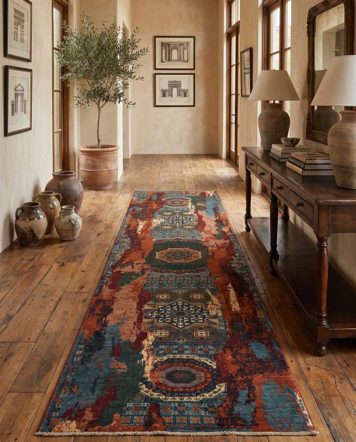 90cm x 315cm Handgeknüpft Mamluk Ziegler Läufer Teppich