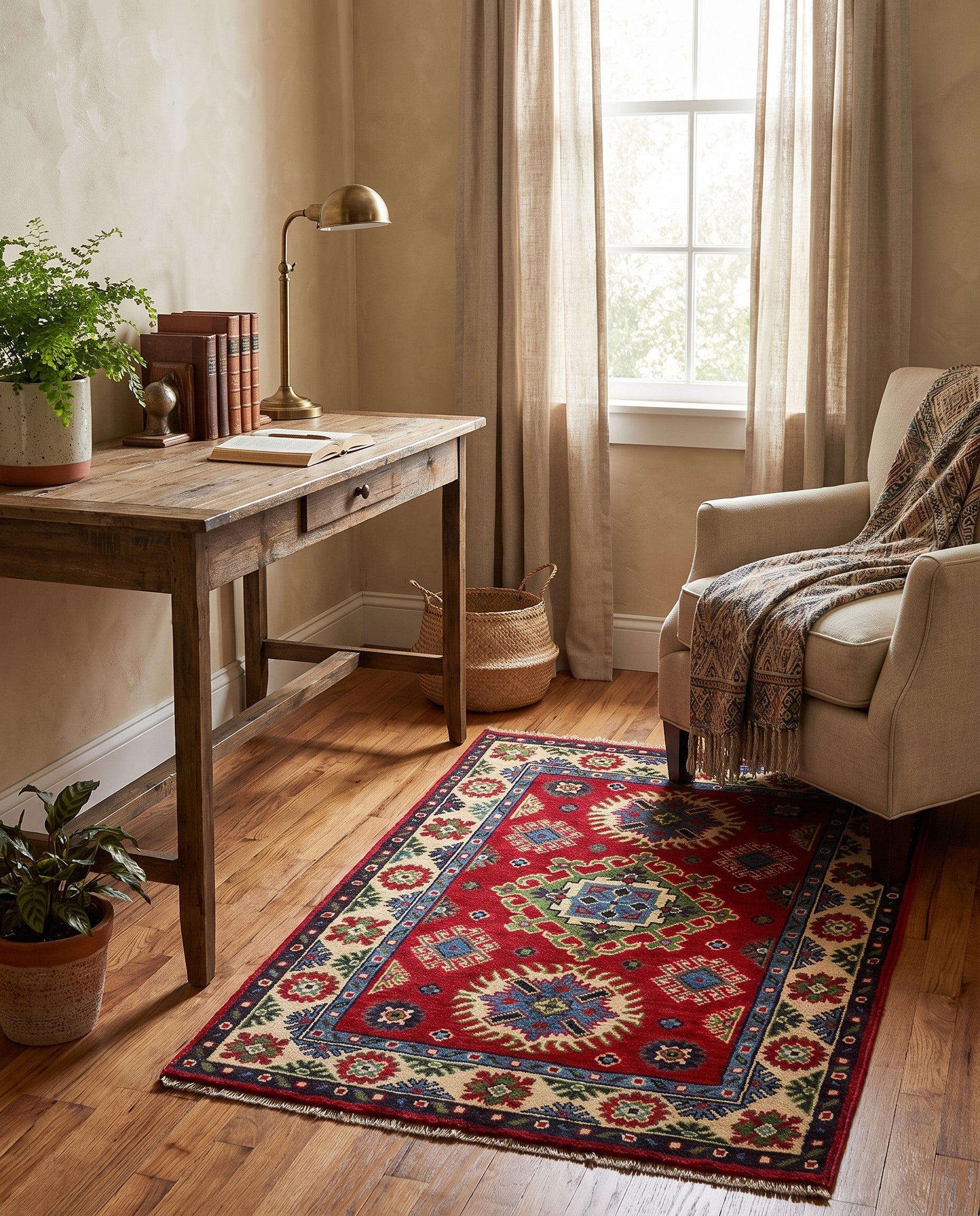 2' 9 x 4' Hand Knotted Kazak Rug