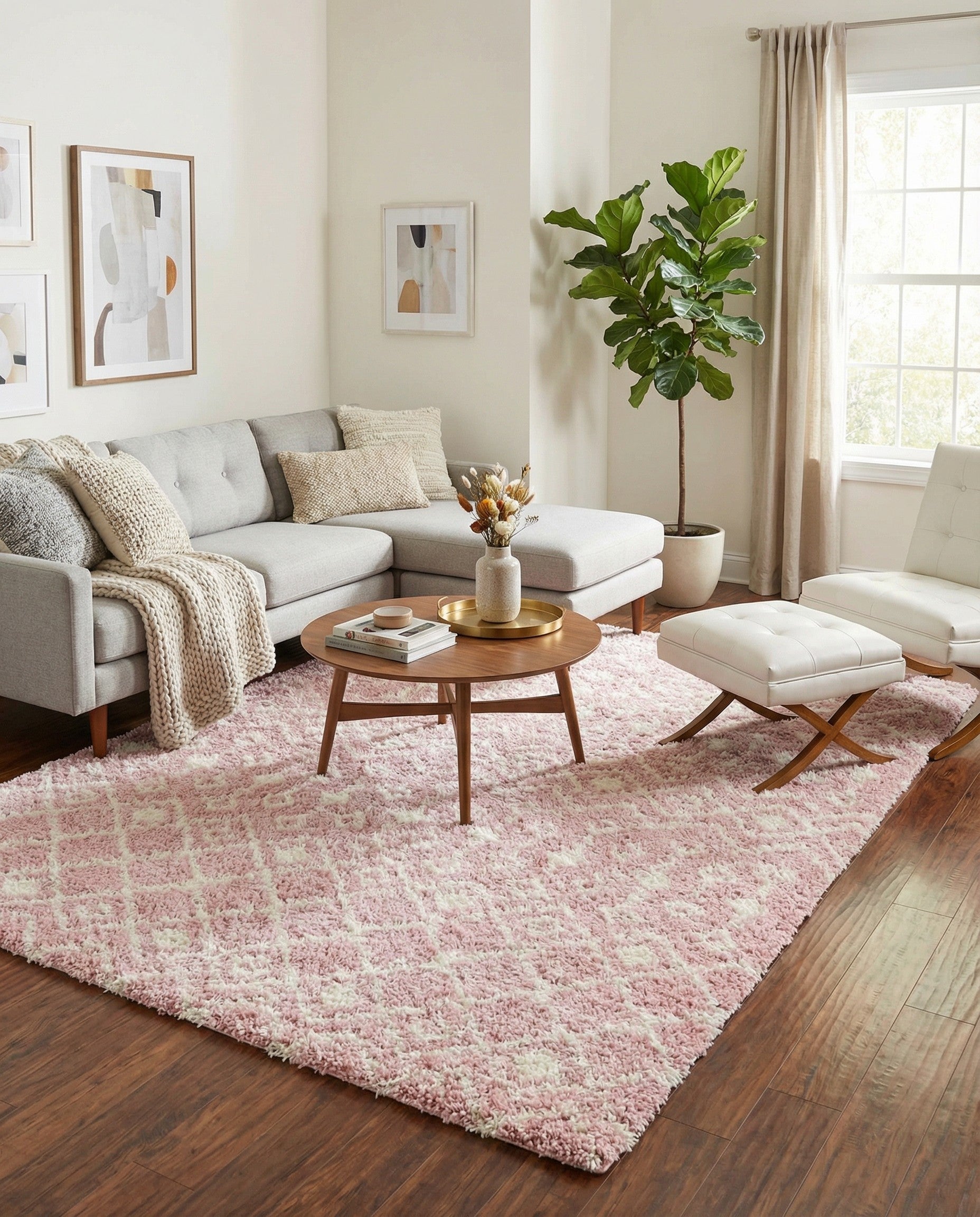 10' x 14' Moroccan Trellis Shag Rug