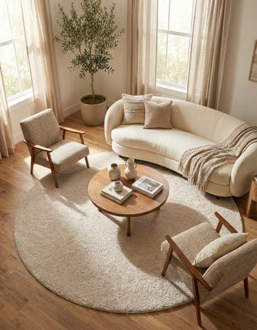 10' x 10' Solid Frieze Round Rug