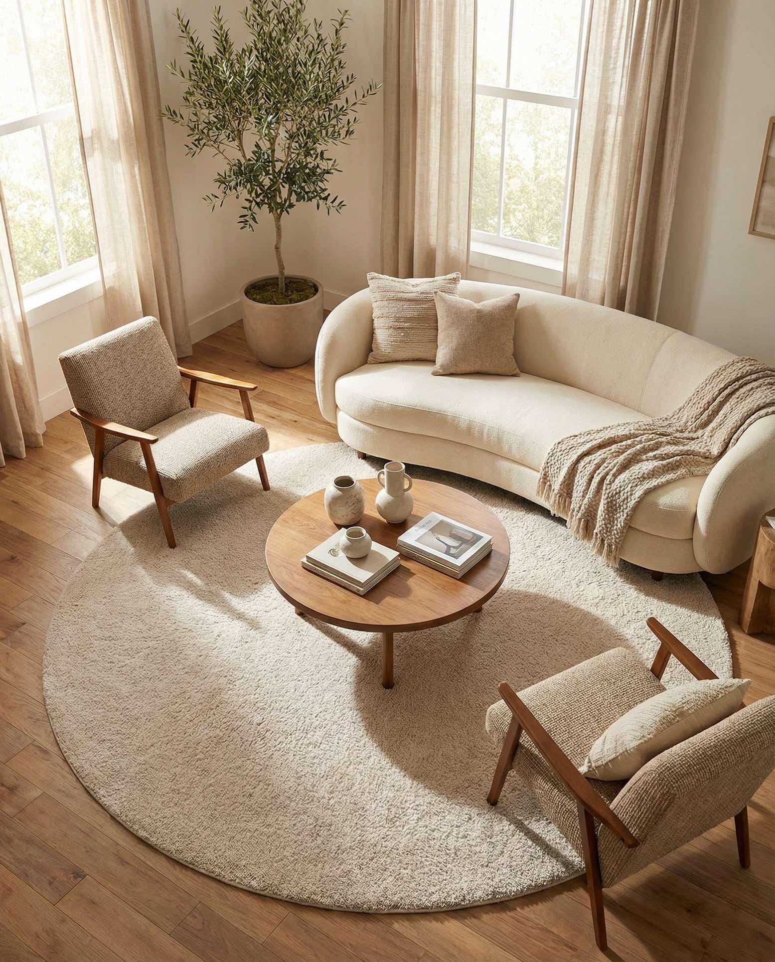 10' x 10' Solid Frieze Round Rug