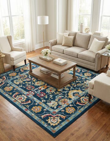 Navy Blue Aurelia Square Rug