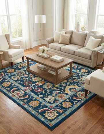 Navy Blue Aurelia Square Rug