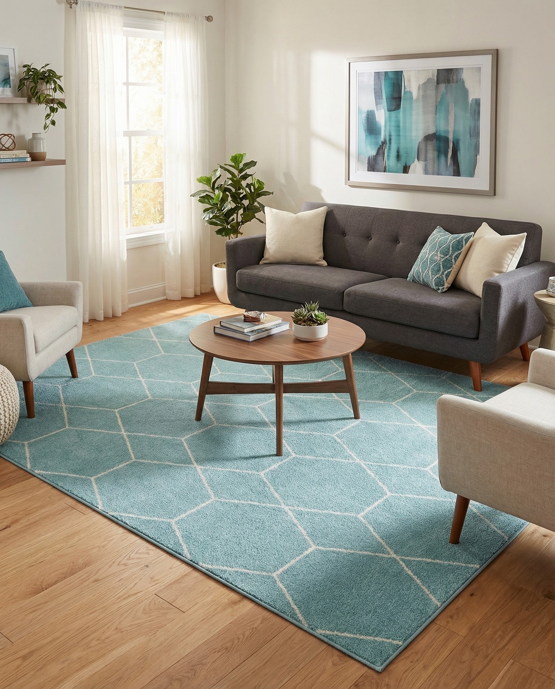 7' 10 x 11' Lattice Frieze Rug