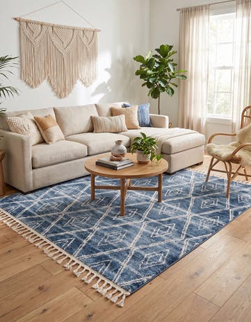 Dark Blue Artemis Square Rug