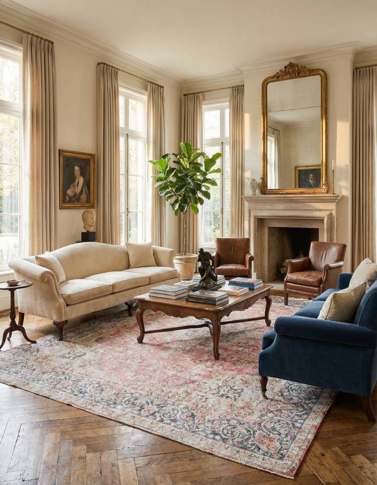 Detail image of 9' 5 x 13' 1 Vintage Royal Wool Rug