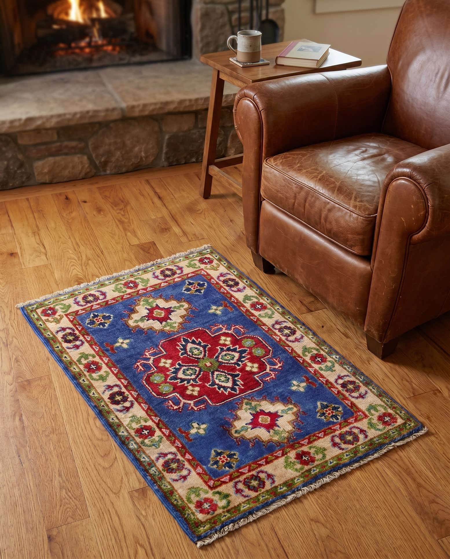 2' x 2' 11 Hand Knotted Kazak Rug