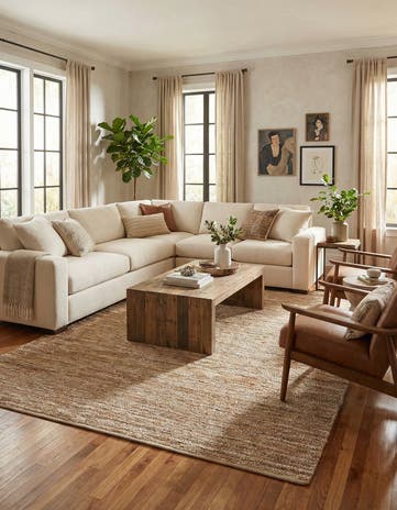 10' x 14' 1 Hand Woven Leather Metallic Jute Rug
