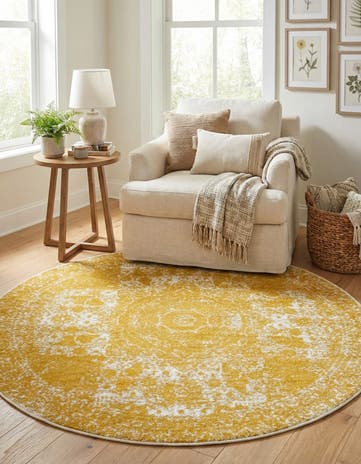 Yellow Bexley Round Rug