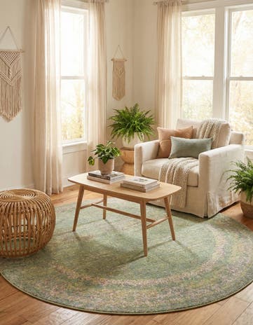 Green Aqua Round Rug