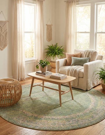 Green Aqua Round Rug