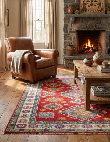 4' x 6' Hand Knotted Kazak Rug