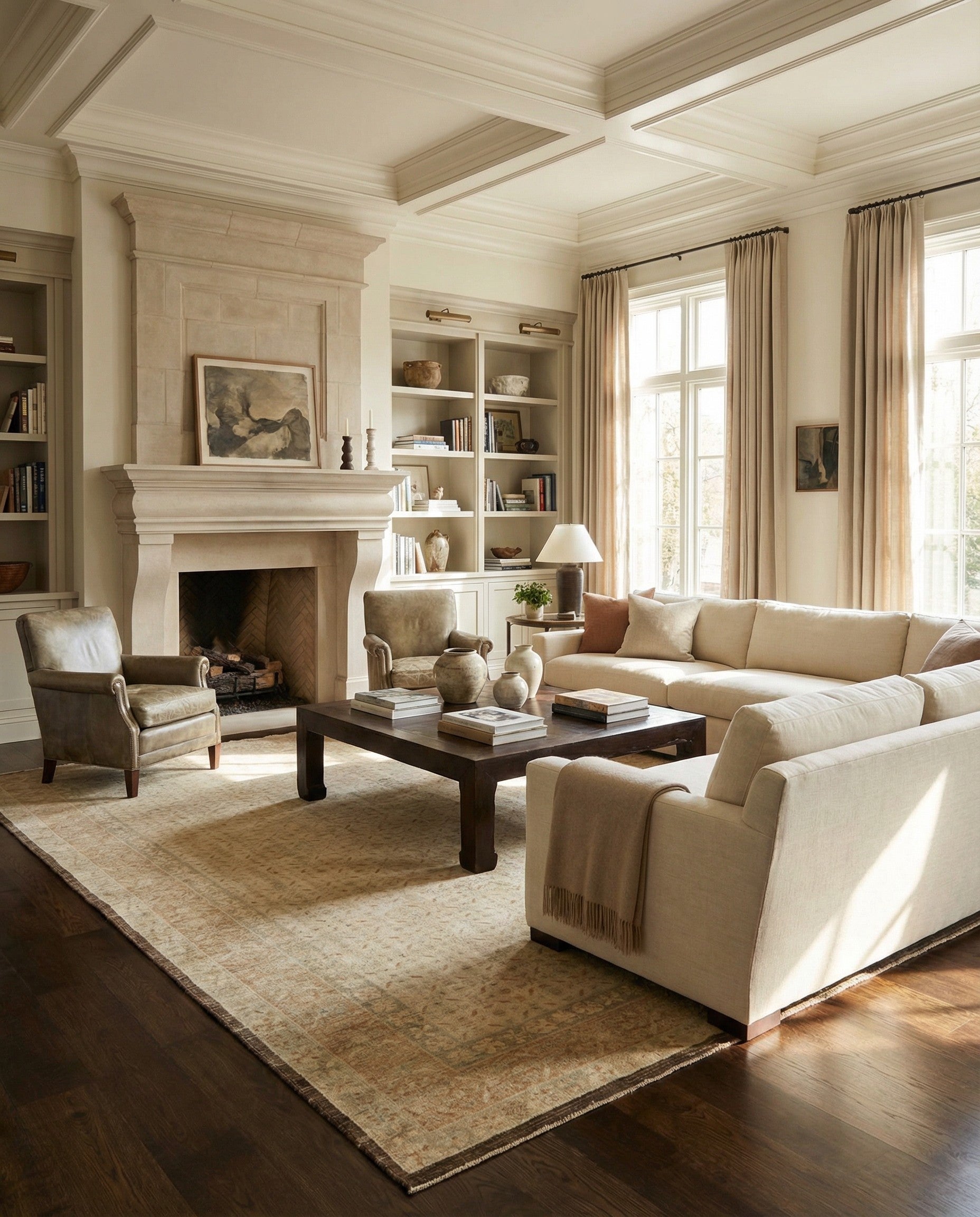 12' 10 x 15' Hand Knotted Oushak Wool Rug