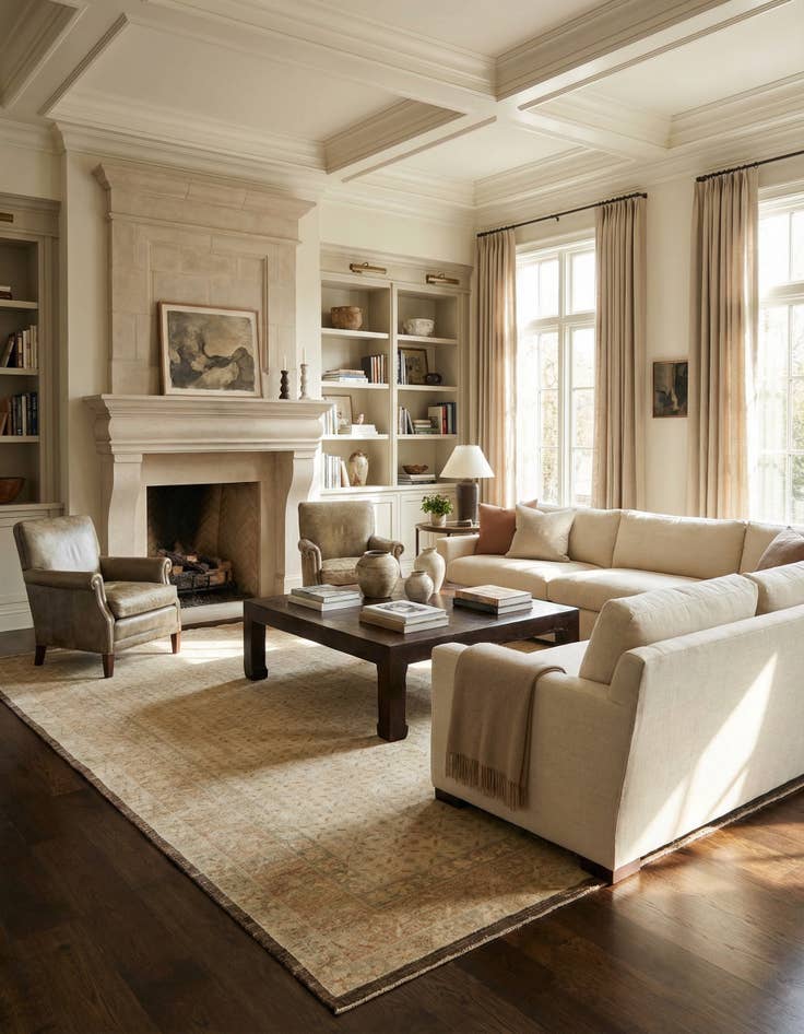 Detail image of 12' 10 x 15' Hand Knotted Oushak Wool Rug