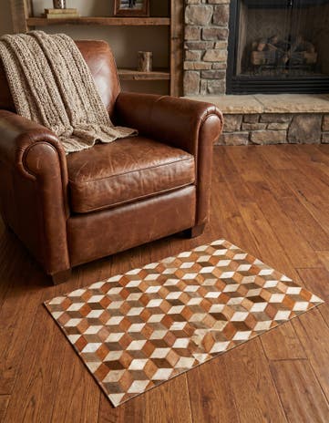2' x 3' Cowhide Leather Rug