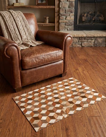 2' x 3' Cowhide Leather Rug