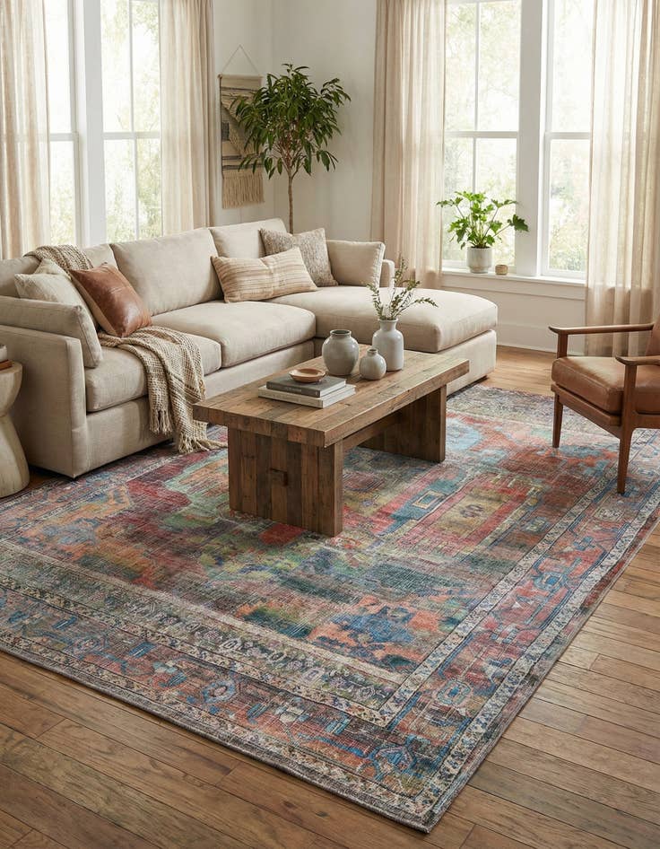 Detail image of 7' 10 x 11' Washable Maahru Rug