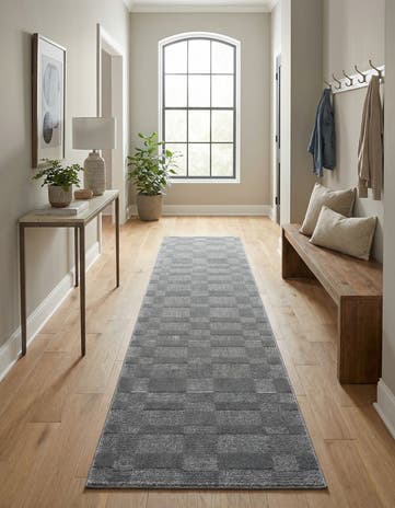 Serenity Blue Textura Designer Runner Rug