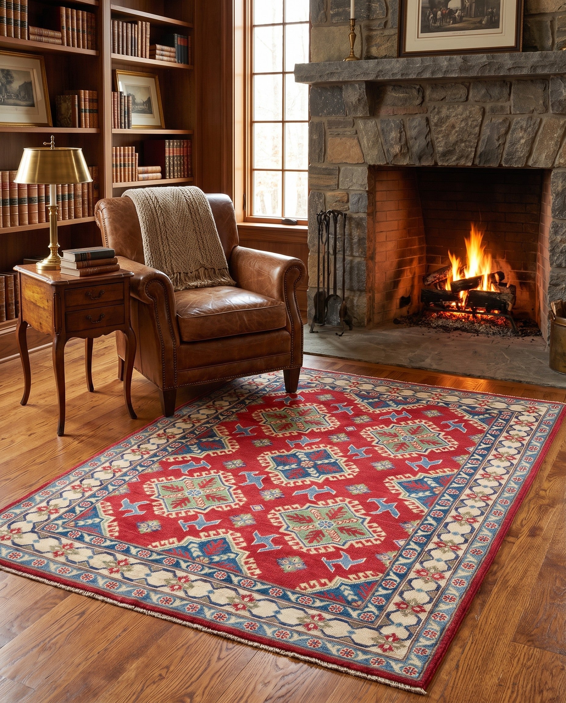5' 2 x 6' 9 Hand Knotted Kazak Rug