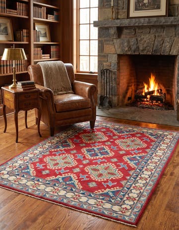 5' 2 x 6' 9 Hand Knotted Kazak Rug