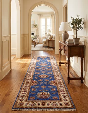 2' 9 x 10' 1 Hand Knotted Pershawar Ziegler Runner Rug