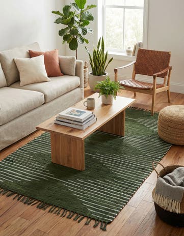 5' 1 x 8' Hand Woven Chindi Cotton Rug