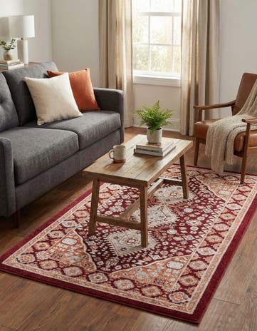 Burgundy Red Kamala Washable Rug
