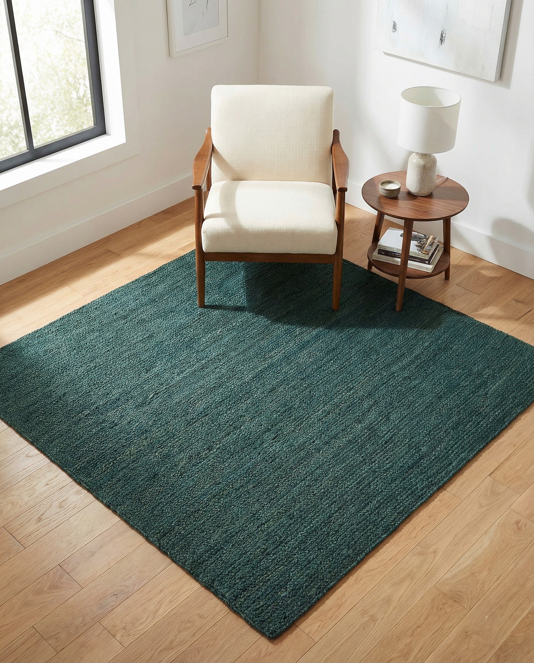 5' 3 x 5' 3  Hand Braided Jute Square Rug