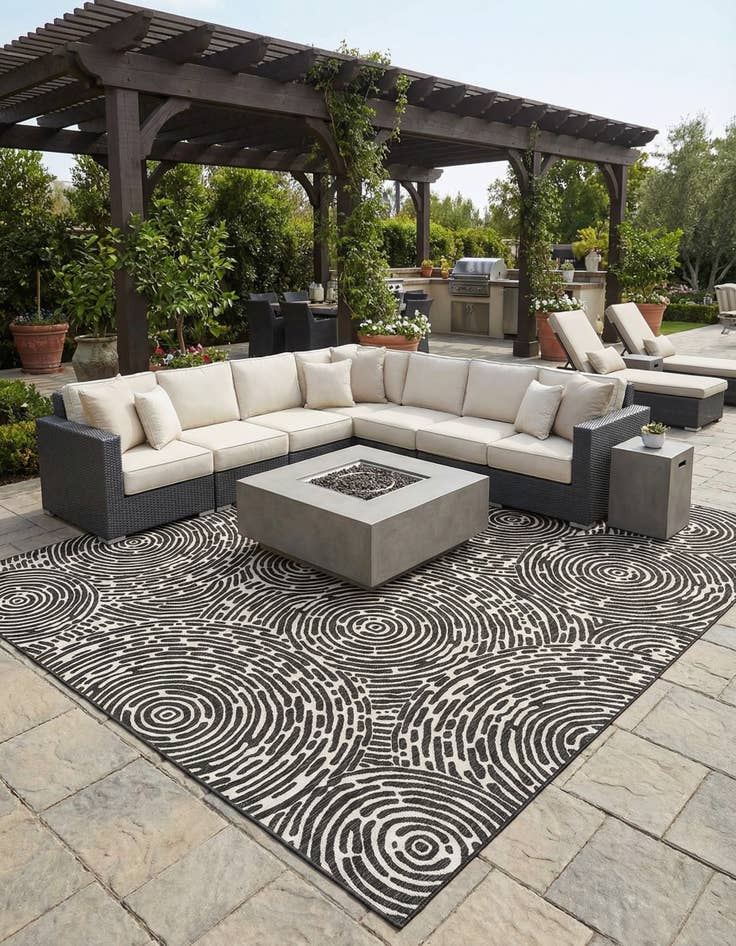 Detail image of  13' x 13'  Washable Modern Indoor / Outdoor Square Rug