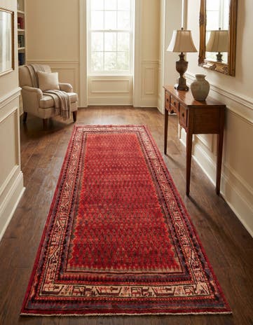 4' 7 x 9' 4 Hand Knotted Botemir Persian Wool Runner Rug