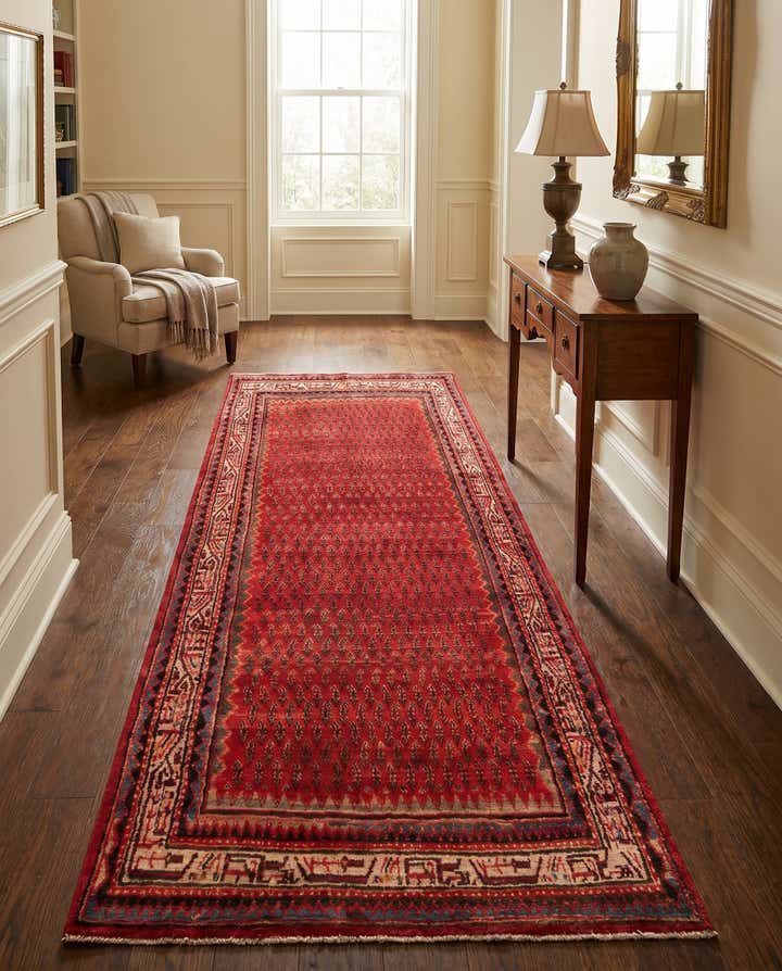 4' 7 x 9' 4 Hand Knotted Botemir Persian Wool Runner Rug