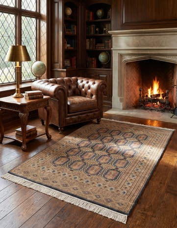4' 2 x 6' 2 Hand Knotted Bokhara Rug