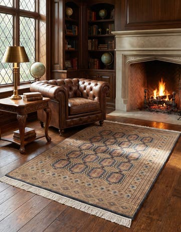 4' 2 x 6' 2 Hand Knotted Bokhara Rug
