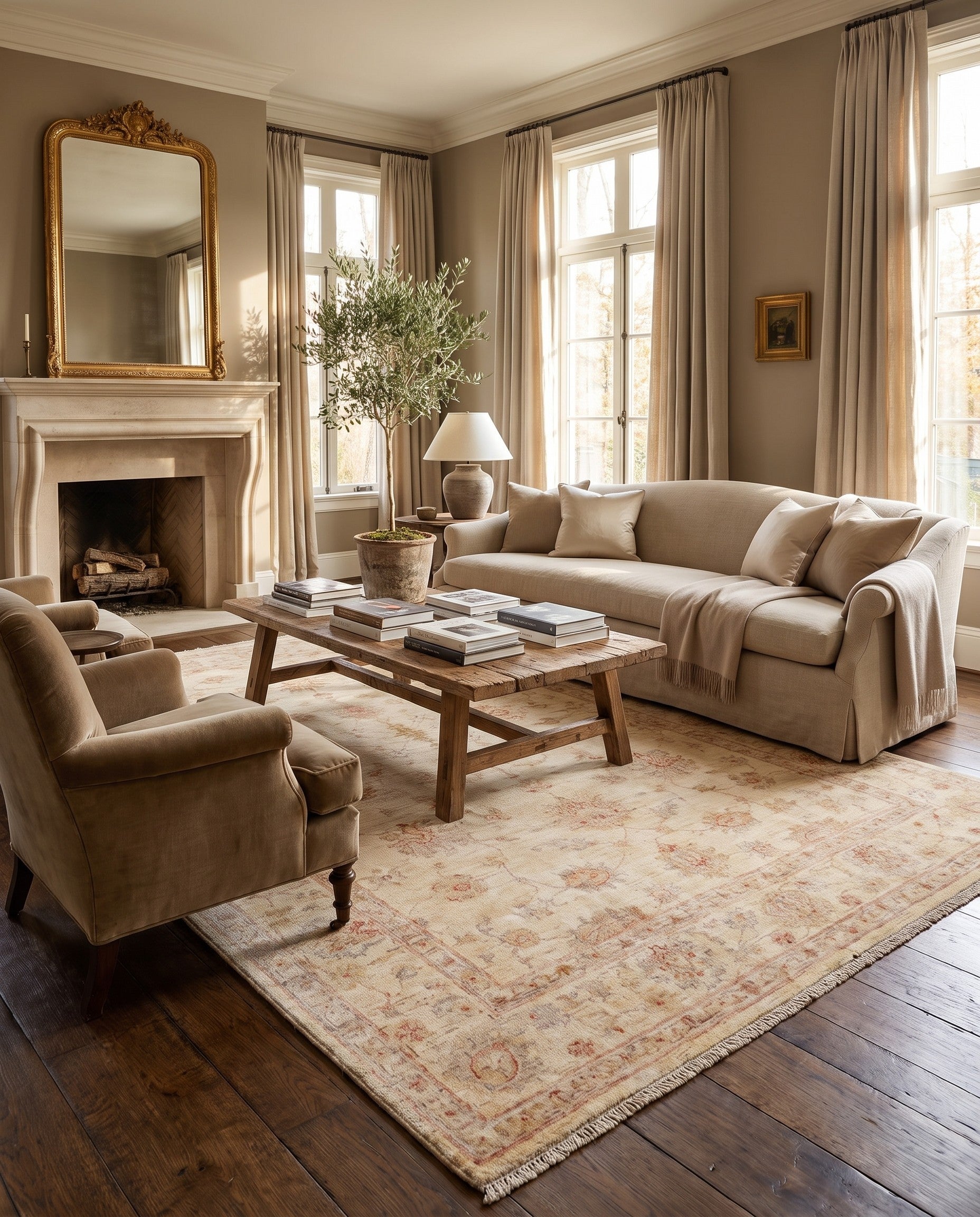 5' 11 x 9' 2 Hand Knotted Ziegler Rug