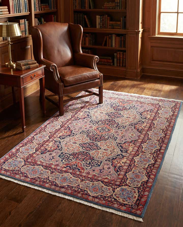 4' 5 x 6' 6 Hand Knotted Kashan Persian Rug