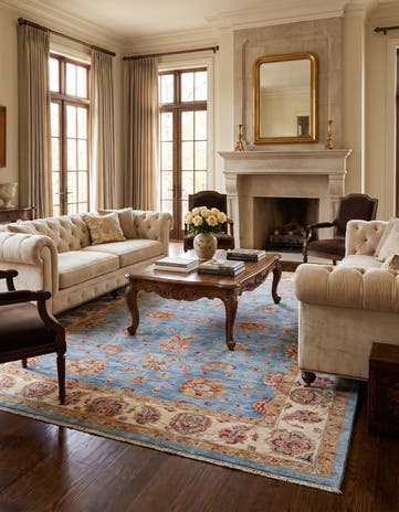 6' 11 x 10' Hand Knotted Ziegler Rug