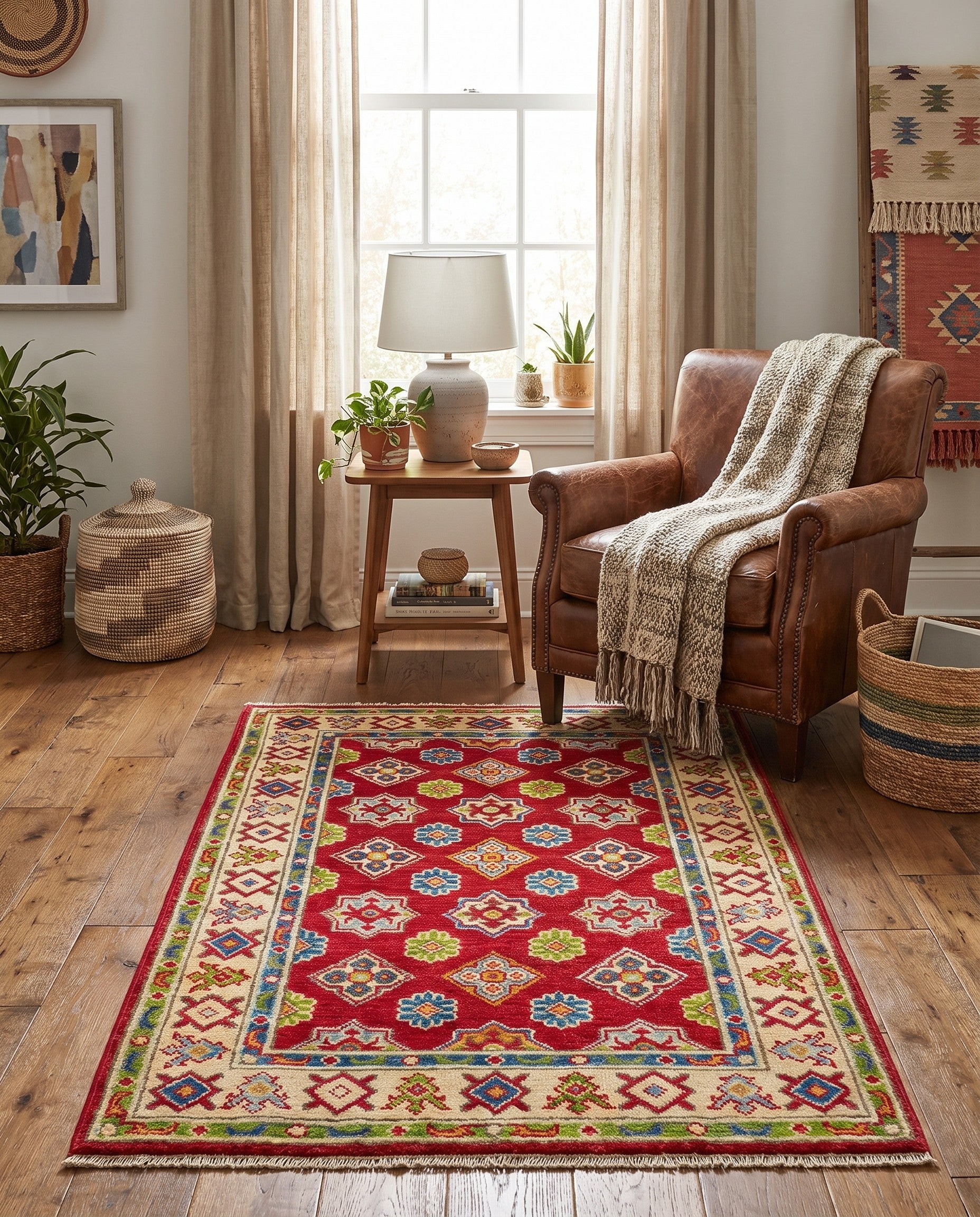 2' 8 x 4' Hand Knotted Kazak Rug