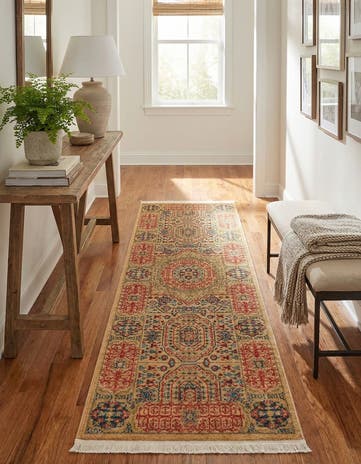 Beige Mamluk Runner Rug