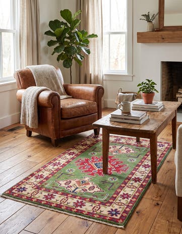 2' 9 x 4' 3 Hand Knotted Kazak Rug